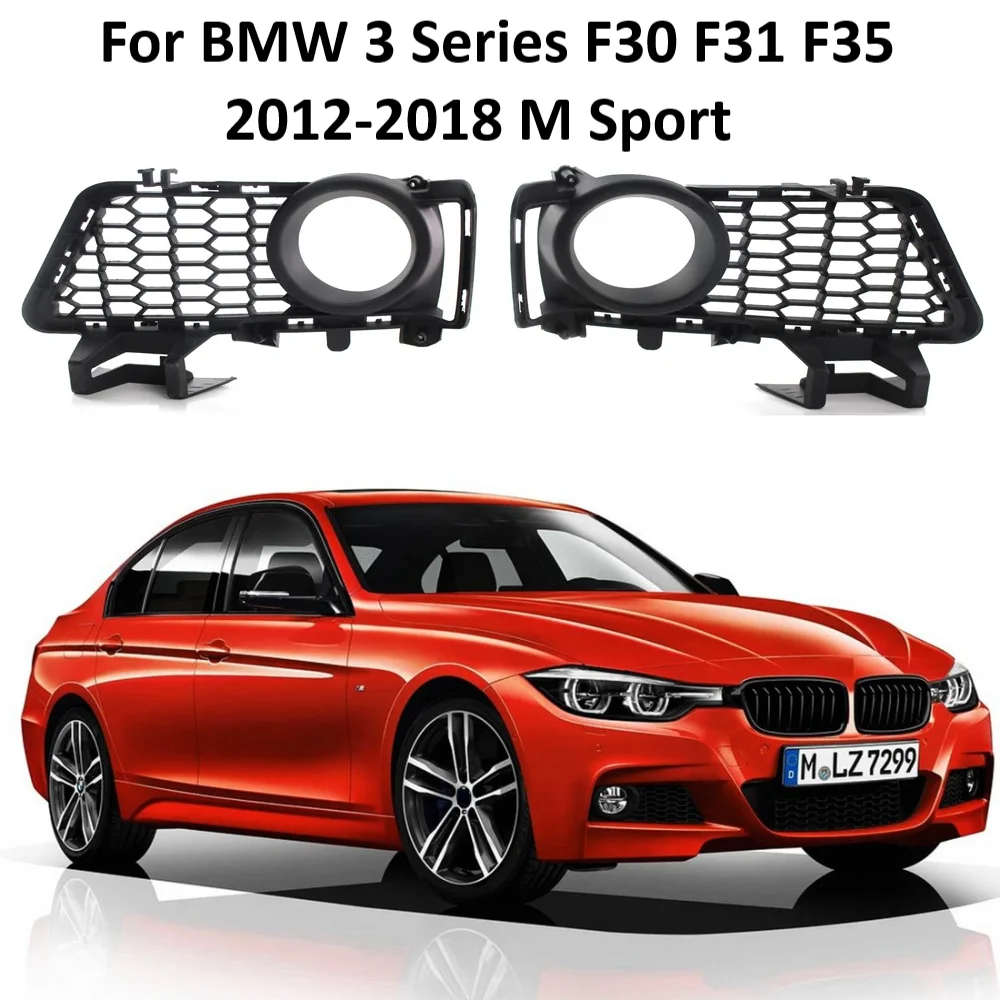 

For BMW 3 Series F30 F31 F35 2012-2018 M Sport M-Package Replacement Car Front Bumper Fog Light Grille Grill Mesh Cover Set Pair