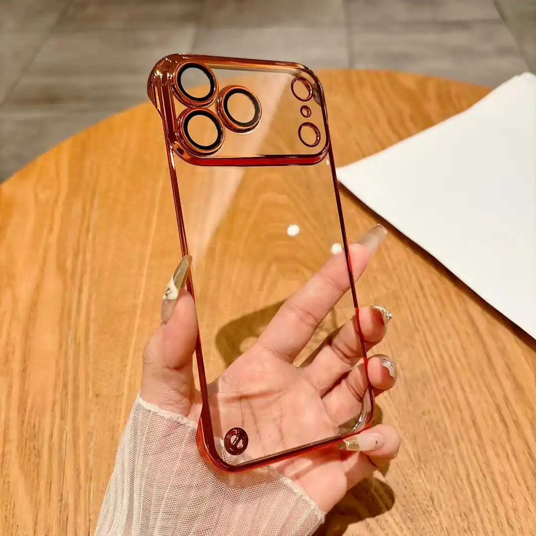 Luxury Clear Plating Frameless Thin Transparent Bumper Cover