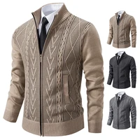 2023 autumn and winter new cashmere padded warm casual men's knitted sweater coat 1