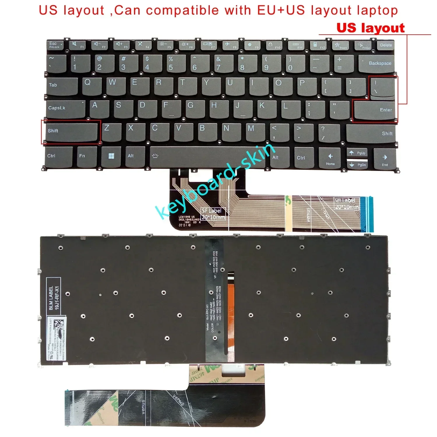 New US Keyboard with-Backlit for Lenovo IdeaPad Slim 5 14IAH8