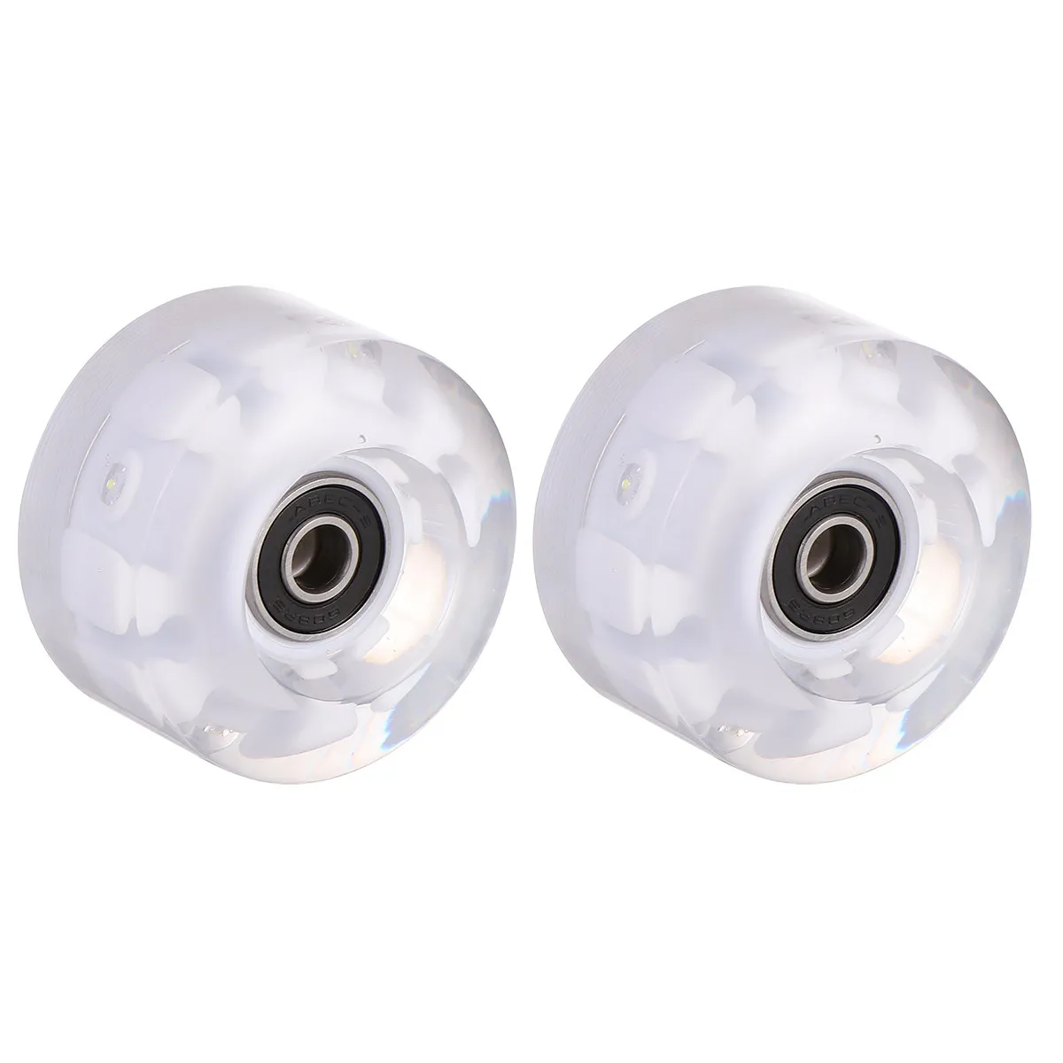 2Pcs 롤러 스케이트 휠 PU 엑스트라 그립 야외 거친 표면 스케이트 액세서리 빛나는 휠 교체 용품