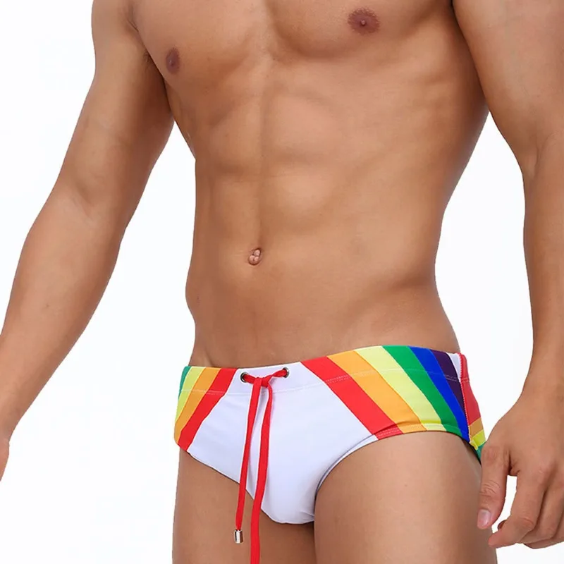 Men Swimwear Sexy Swimming Trunks Briefs Low Waist Swim Brief Man Swimsuit Beachwear Bikini Quick Dry Breathable Surfing Shorts