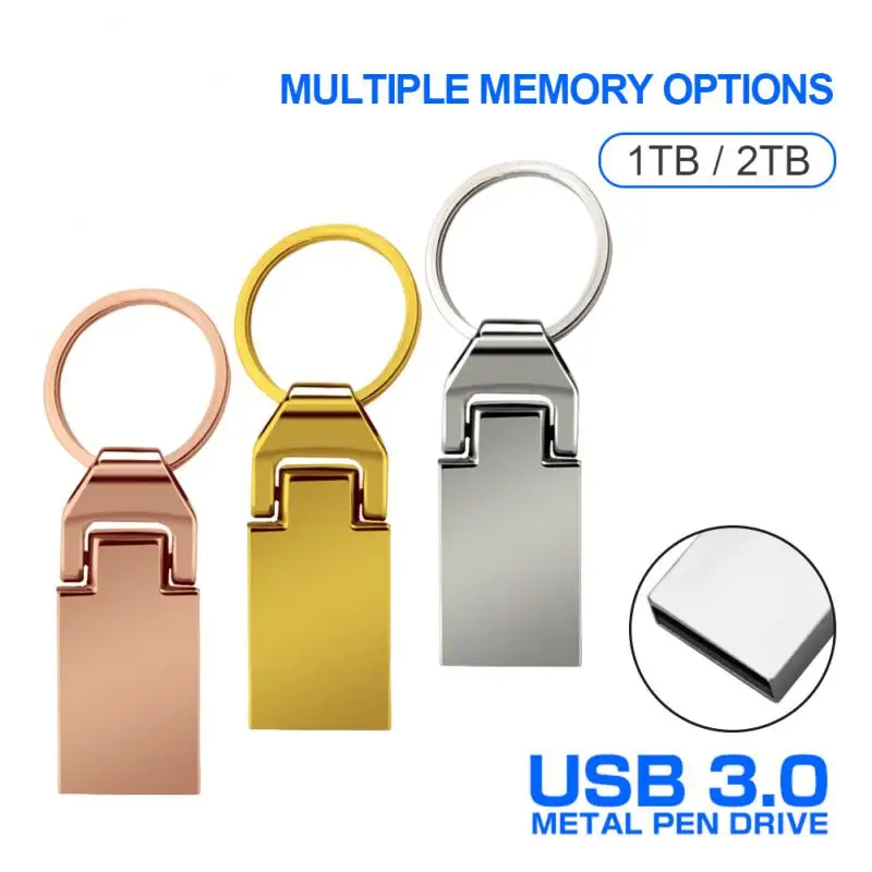 Memory Stick Chiavetta Usb Ad Alta Velocità 1/2Tb Mini Metal Usb3.0 Pen Drive 128Gb Impermeabile Pendrive Gold Storage Esterno