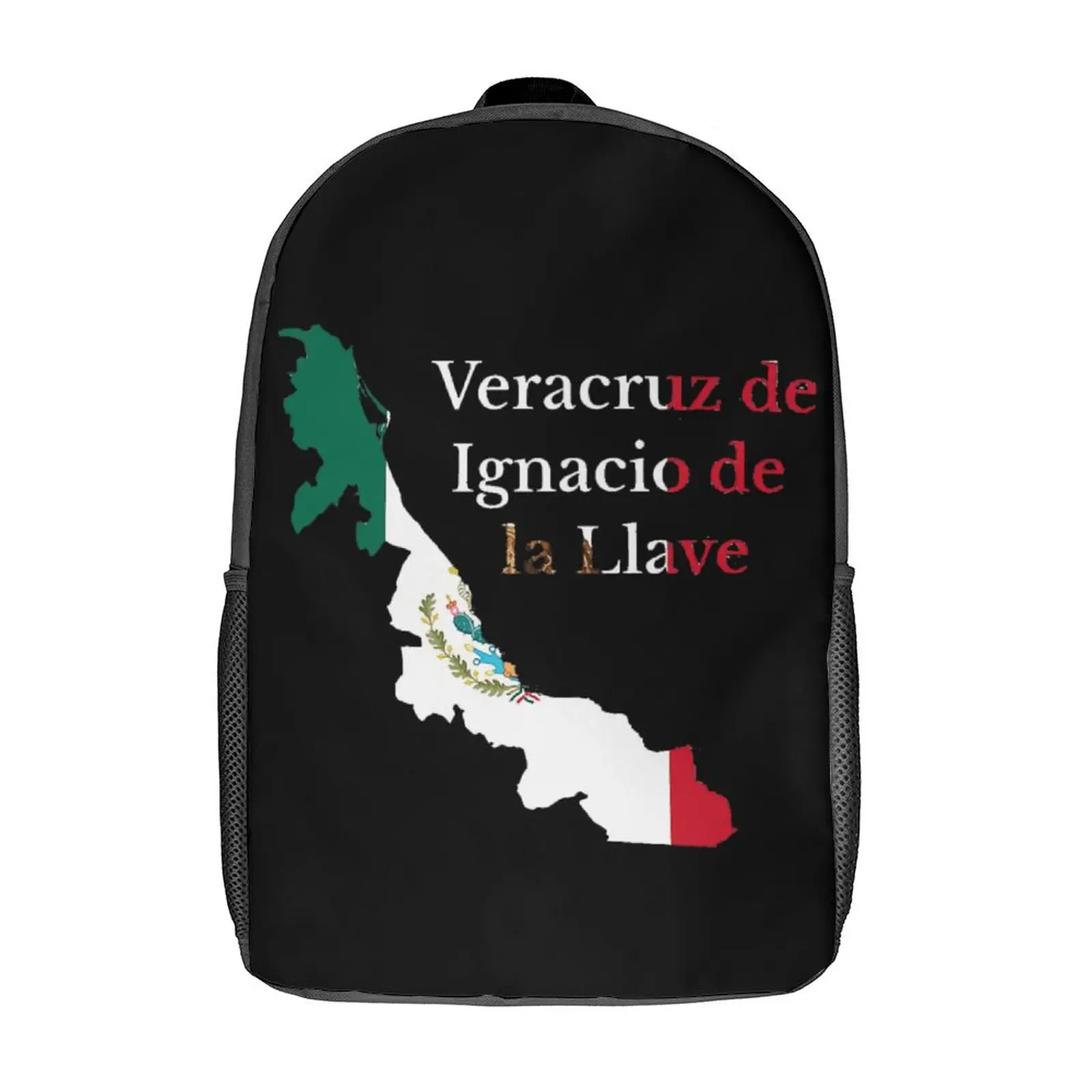 

Veracruz State Map Mexico 17 Inch Shoulder Backpack Vintage Picnics Graphic Vintage Lasting Comfortable Knapsack
