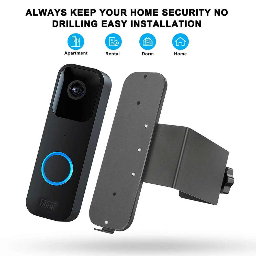 Stainless-Steel Anti-Theft No Drill Doorbell-Mount Black/Silver Compatible-With Video Doorbell Mount Furniture Hardware