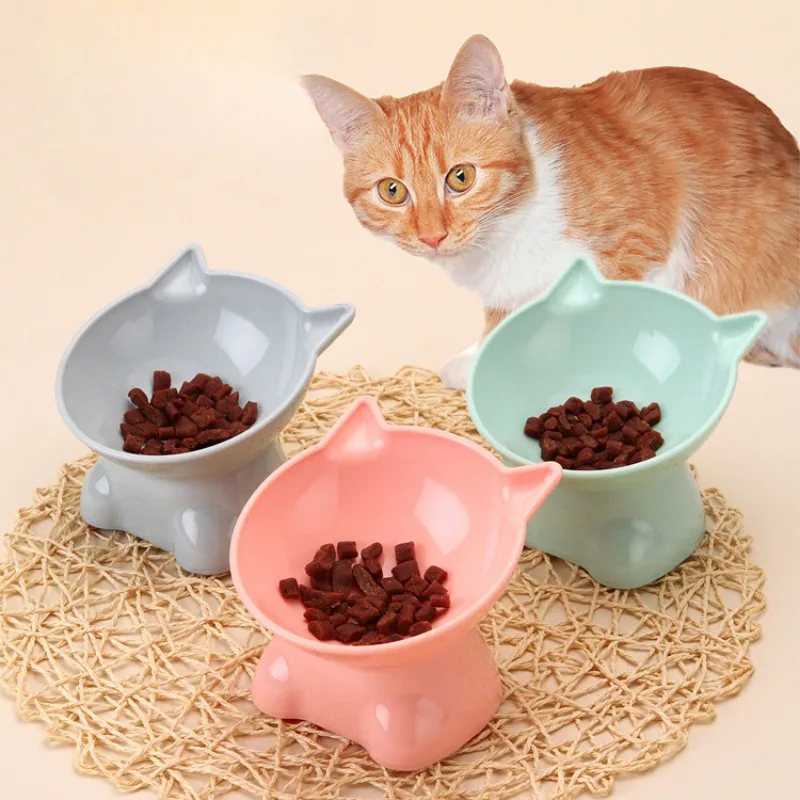 

Tall Cat Dog Bowl Anti-dumping 45°Neck Guard Cat Pet Water Bowl Binaural Pet Feeding Cup Pet Feeding Bowl