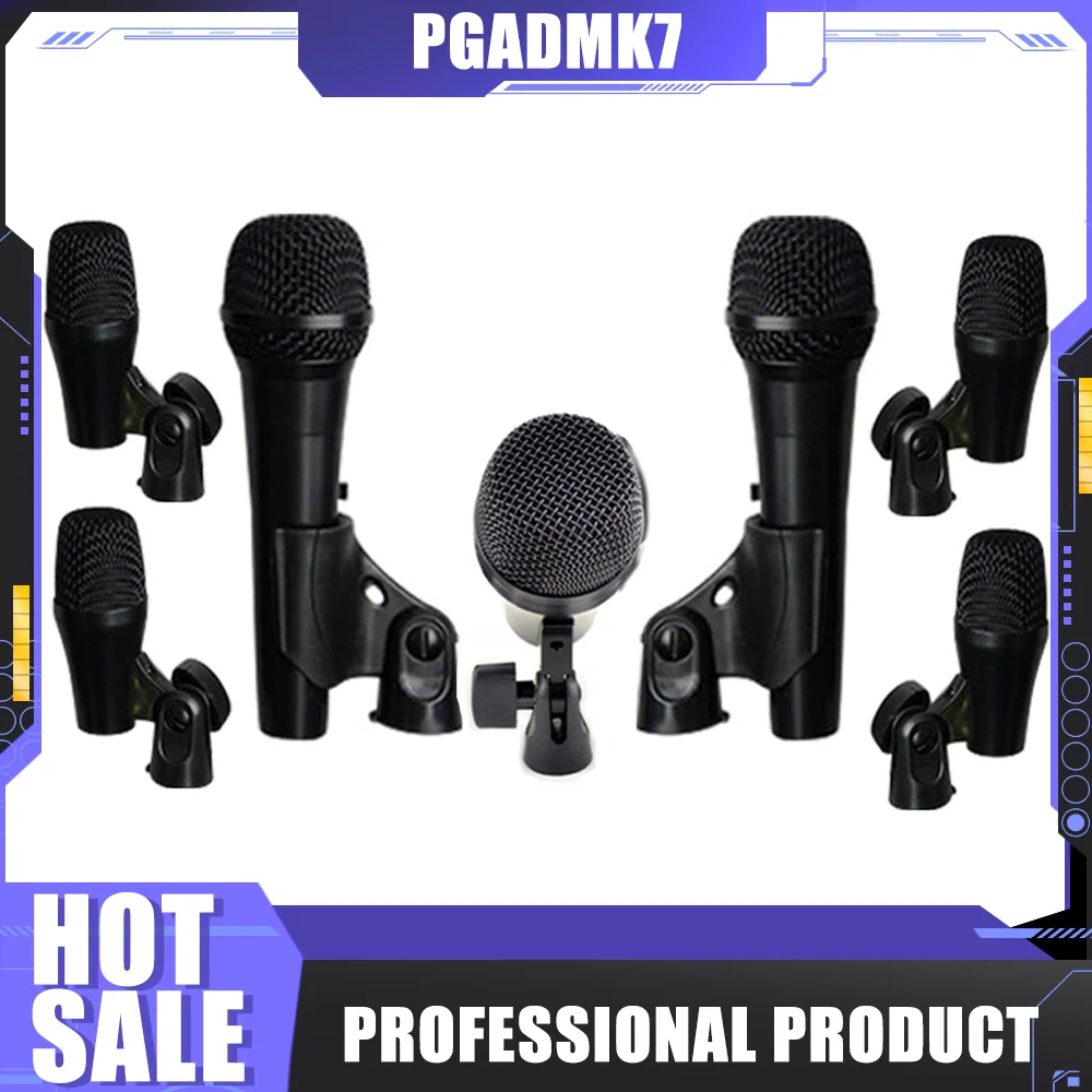 

PGADMK7 PGA52 PGA56 PGA57 PGA DMK7 Drumkit7 Wired Drum Microphone Dynamic Kick Snare/Tom crash ride 7 drum kit mic instrument