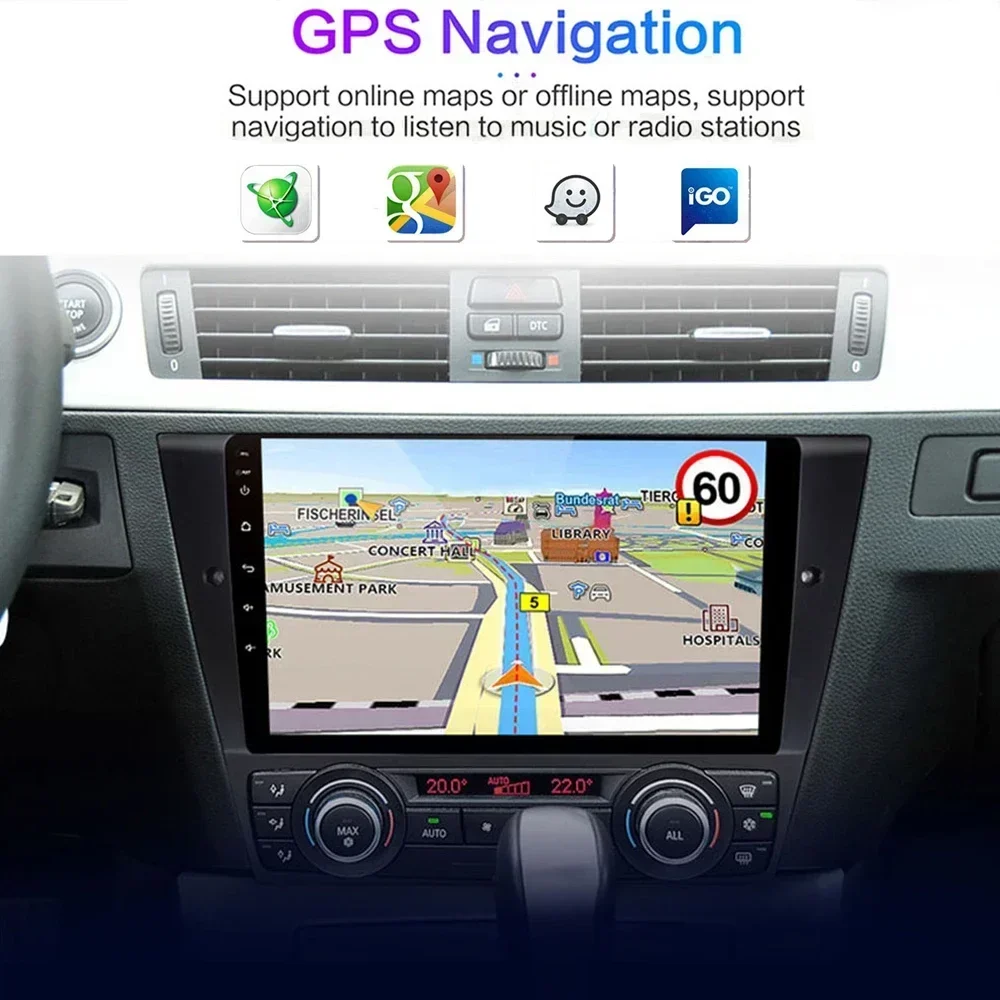 ȵ̵ ڵ ڵ  Carplay for BMW E90 E91 E92 E93 3 ø  ÷̾ CarPlay ڵ GPS ׺̼ No 2 Din 2din DVD