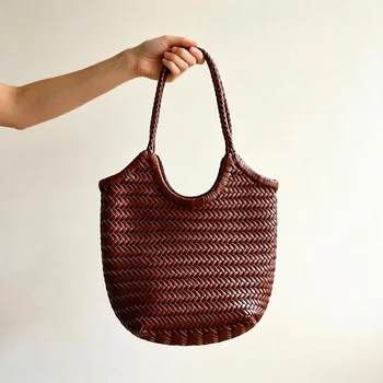 Borsa tote bohémien intrecciata, borsa hobo da vacanza, borsa a tracolla unica di grande capacità, retrò, minimalista, casual, alla moda, borsa da viaggio estiva