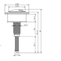 ปุ่มกดชักโครกสีเงิน ปุ่มปล่อยน้ำในถังเก็บน้ำ วาล์วเติมน้ำ ABS สำหรับเปลี่ยนอะไหล่ชักโครก Siamp Optima 49 อุปกรณ์ห้องน้ำ 6