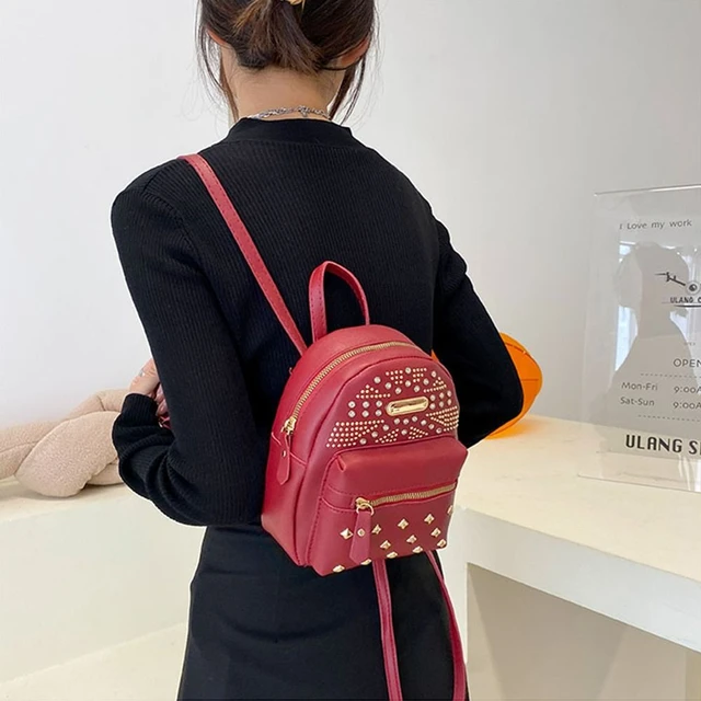 Mini sac à dos en cuir PU avec biscuits doux au toucher pour femmes, sacs  initiés par RiSALE, petits sacs à dos pour dames, mode de créateur -  AliExpress