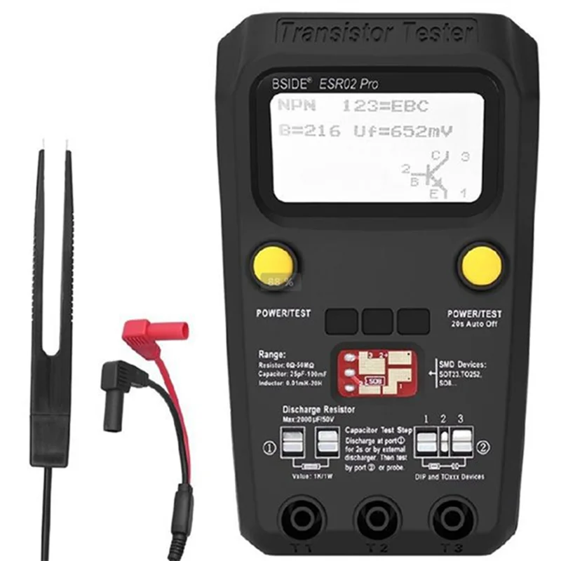 

ESR02 Pro Transistor Tester Digital Multimeter Diode Triode Resistor Capacitance Inductance MOSFET NPN Triac(B)