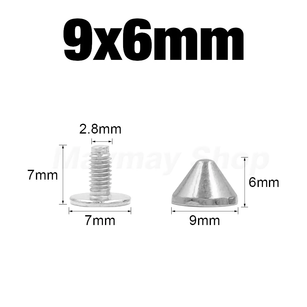 Metal Silver Bullet Spikes Rivets for Punk Rock Fashion and Leather Craft Accessories