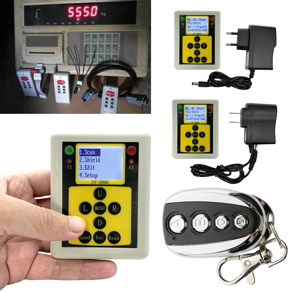 

Handheld Remote Control Analyzer 2*400mAh Batteries Remote Frequency Tester with Power Adapter Frequency Detector Tester Counter