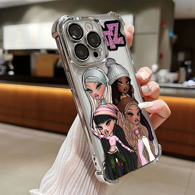 Anime Fashion Lovely Doll Bratz Plating Phone Case - Anti Airbag Protection