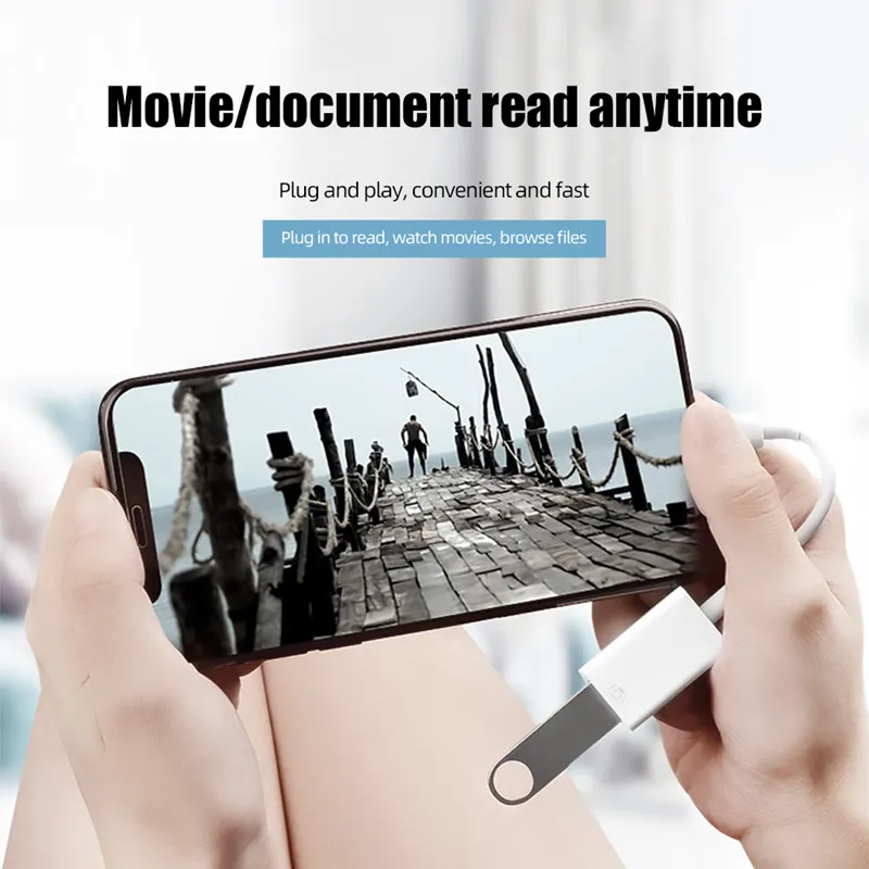 ipad iPhone14 13 12 11 Pro mini xr 8 7 용 Lightning-USB OTG 어댑터의 경우 전송 데이터 읽기 외부 USB 장치 연결