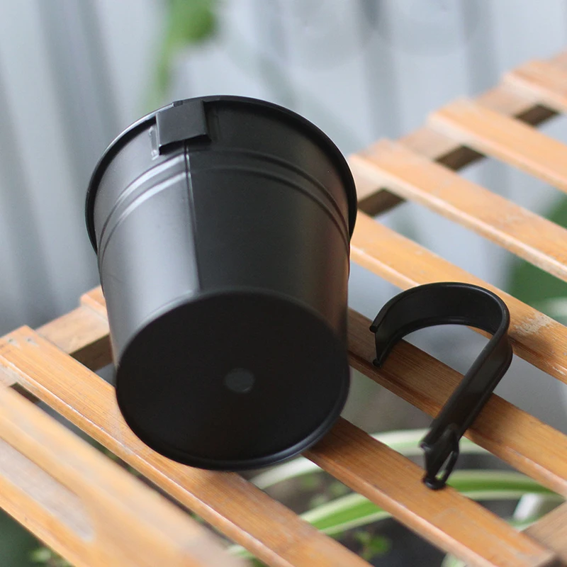 Hanging Plant Pots Metal Fence Planters Detachable Hook & Drain Hole Iron Flower Pots Balcony Planter Hanging Plant Pots flower pot,plant pot