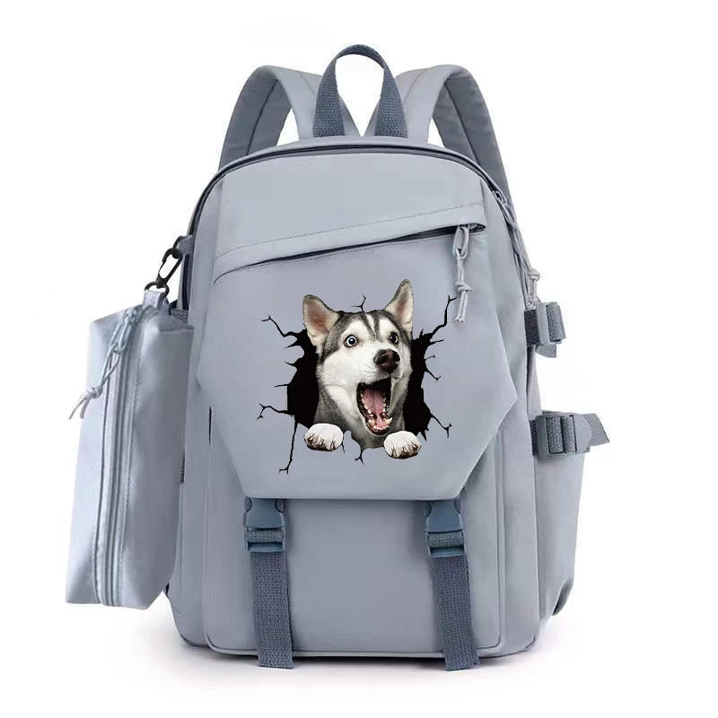 

New Fashion Women's Backpack Canvas Travel Backpacks College Student School Bag for Teenager Frence Bulldog Anime Bagpack Bags
