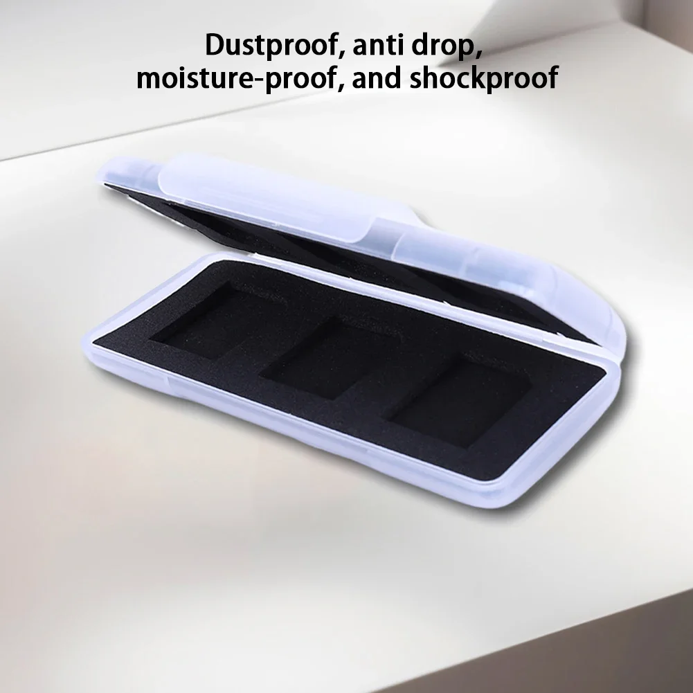 6 in 1 Transparent Mini SD Memory Cards Protective Case Waterproof Plastic SD Card Holder EVA Foam Anti-Static Storage Box