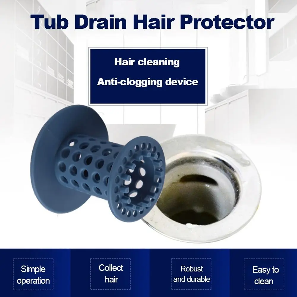 Durable Shower Rubber Floor Drain Bathroom Sink Hair Catcher Tub