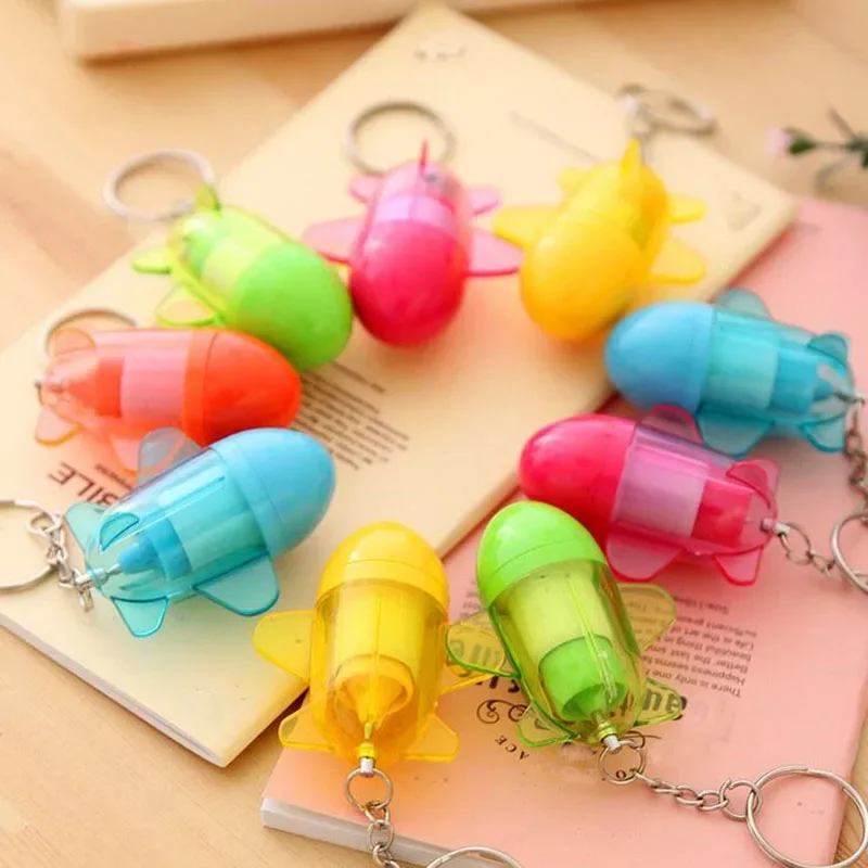 30pcs Retractable Airplane Plane Ball Point Pen Keychain Office School Prize Stationery Promotional Birthday Gift Toy Party