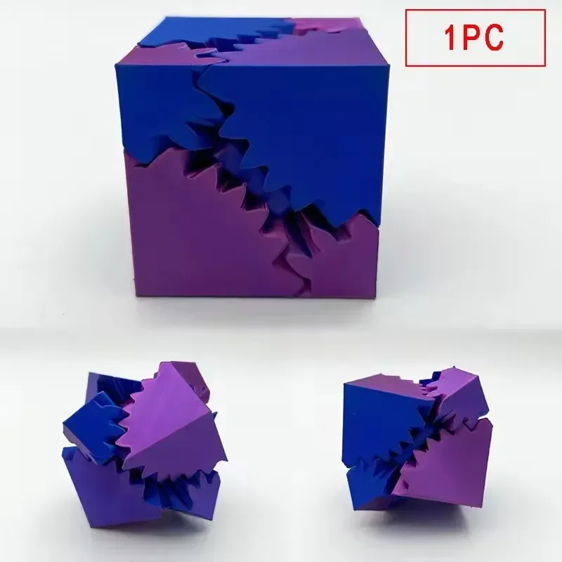 Cube Rotatif Relaxant et Souligné en 3D, Jouet de Décompression, Décoration de Bureau