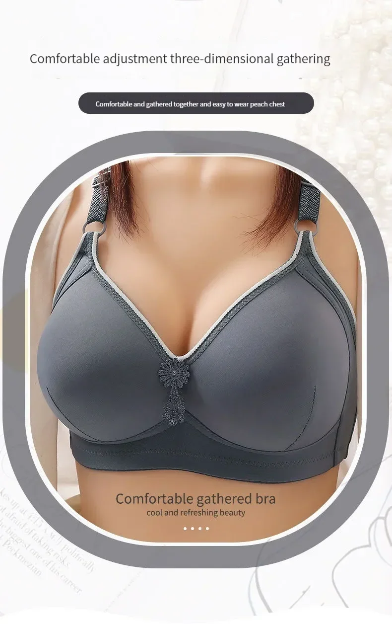 Soutien-gorge push up sans fil grande taille confortable sans couture lingerie femme