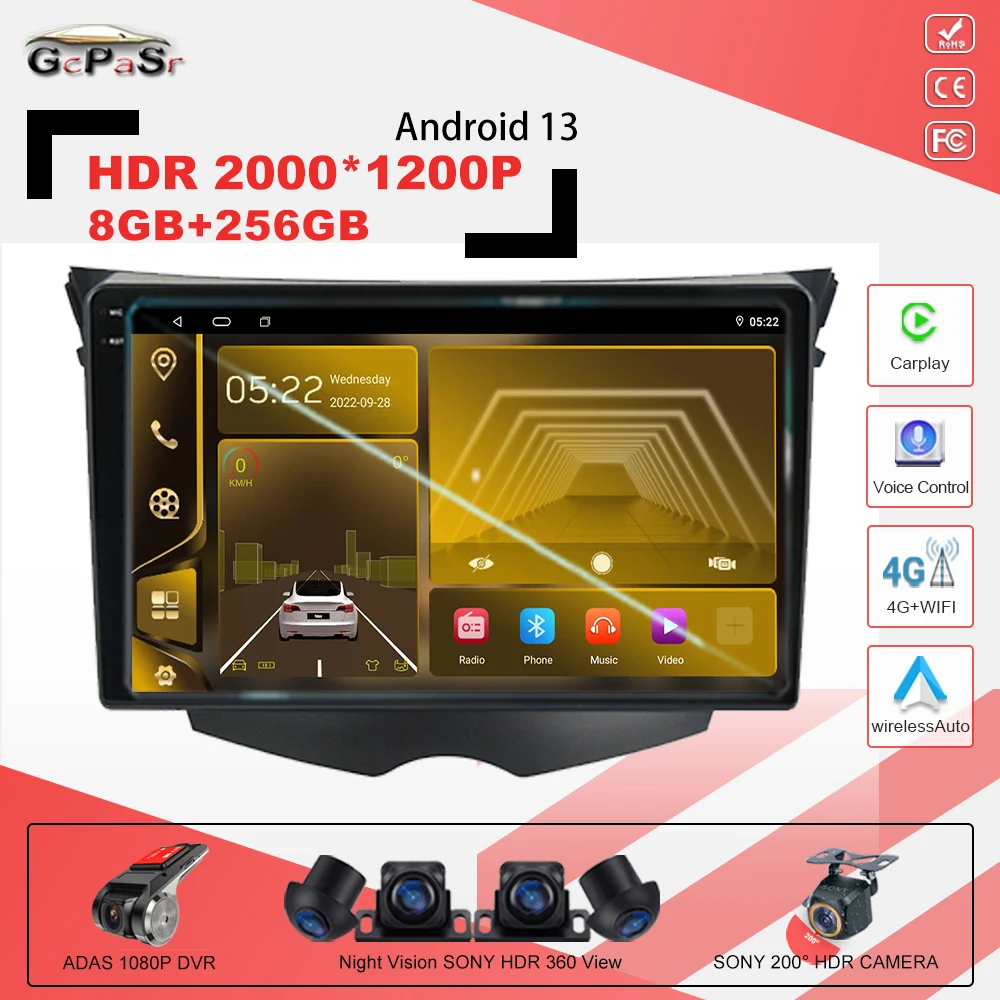 

Qualcomm For Hyundai Veloster FS 2011 - 2017 Car Radio Multimedia Video Player Navigation GPS Android13 No 2din 2 din dvd WiFi