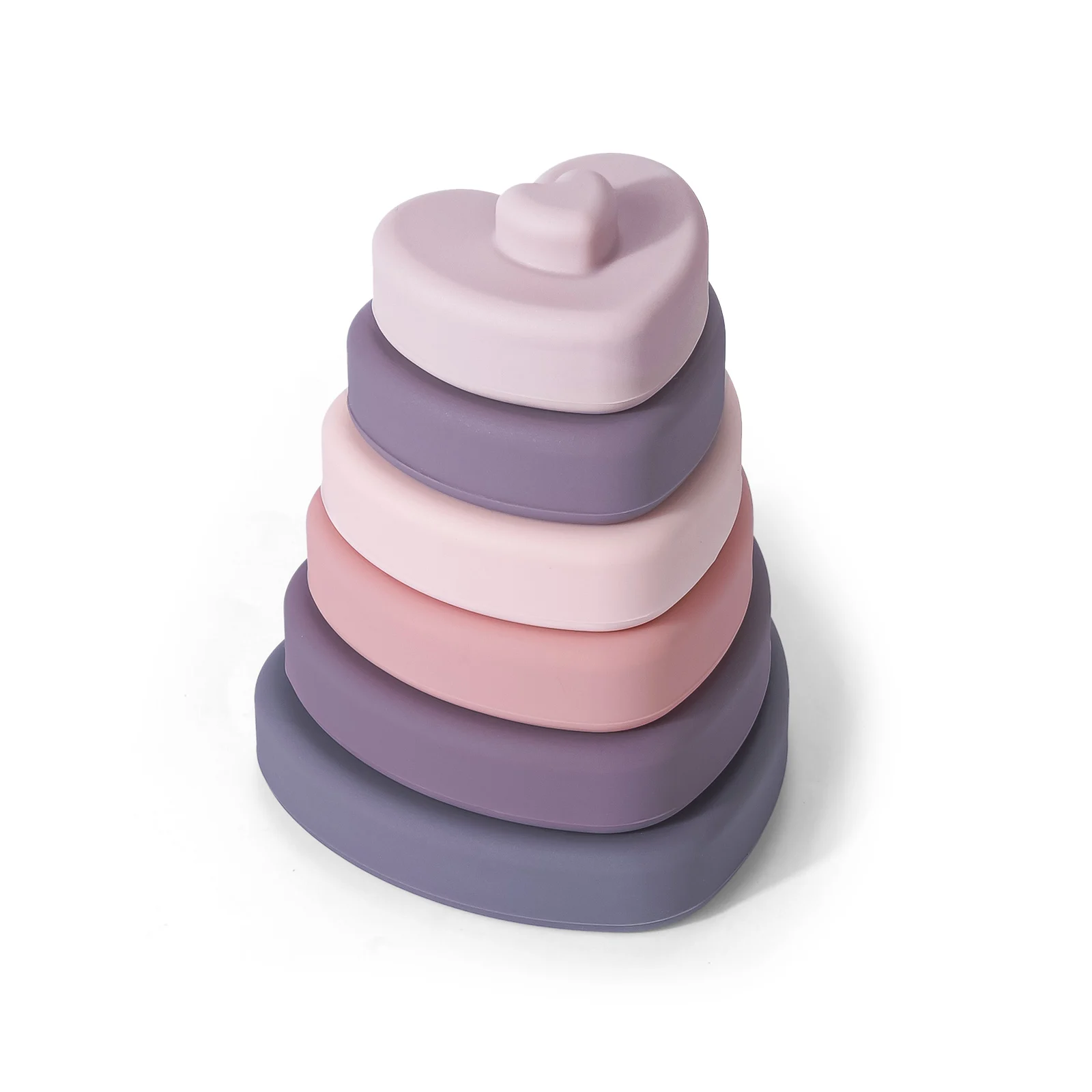 6Pcs Baby Montessori Toys Soft Building Blocks Silicone Stacking Blocks Love Shape Silicone Construction Toy Gifts 6