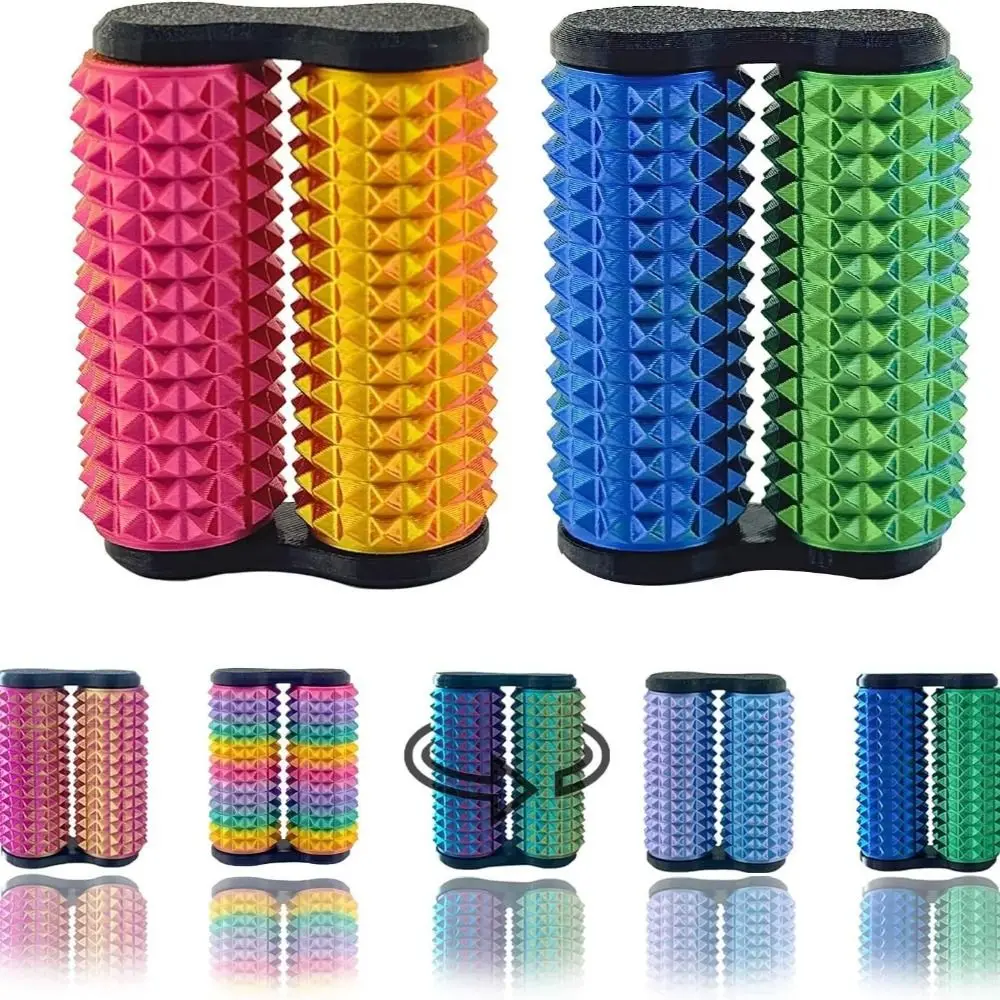 3D Printed Spike Grip Stimulato Double Roller Muscle Joint Relaxation Training Hand Massage Roller Toy Portable