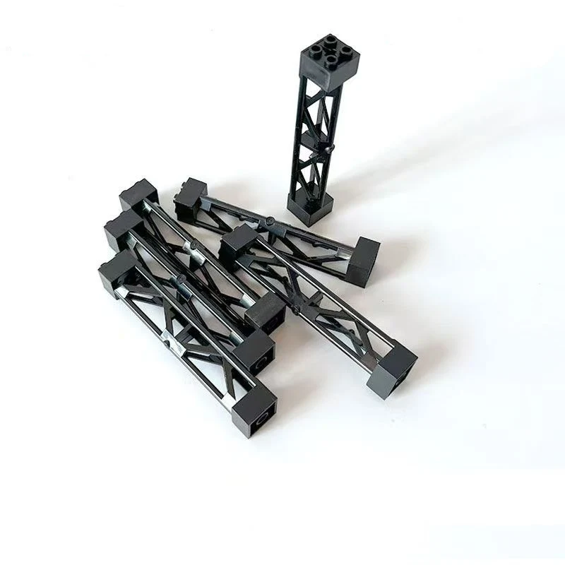 40PCS 기차 트랙 지지대 기둥 Moc 빌딩 블록 부품 2x2x10 거더 포스트 어셈블리 95347 58827 건축 브릭 장난감