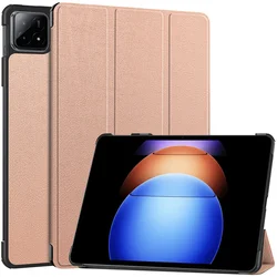 Magnetic Leather Stand Tablet Case - Premium Hard Cover with Foldable Design for Mi Pad 6S Pro 12.4 (Rose gold)