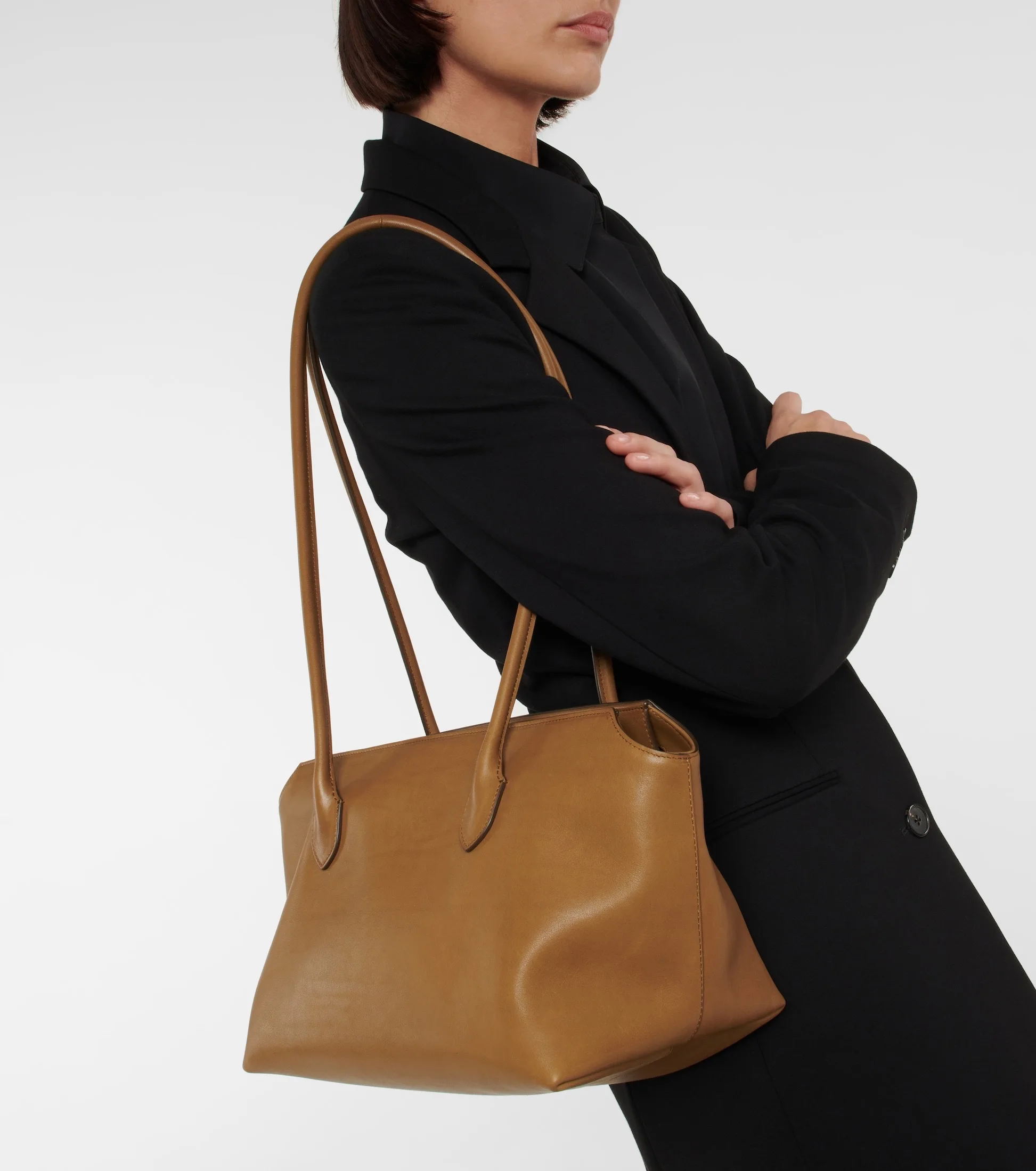 

2023 TheR0w Handle The Same Style Commuting Simple Cowhide Handbag Suede Lcu Row Large Capacity Tote Bags