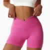 Shorts de sport sans couture, taille haute, extensibles, effet galbant, pour yoga, course et fitness, pour femme