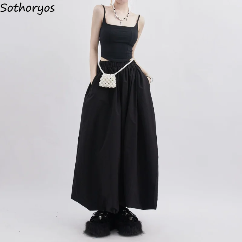 

Skirts Sets Women Solid Folds Simple Cool Special Charming Spring Comfort All-match Korean Style Vintage Graceful Popular Ladies