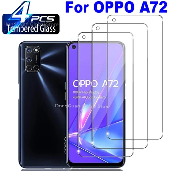 2 pièces/4 pièces 9H verre trempé pour OPPO A72 5G 4G Film de protection d’écran en verre