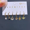 Trend Design CZ Stone Outer Space Wars Hoop Earrings Set Gold Color Zircon Women Girls Party Jewelry 1