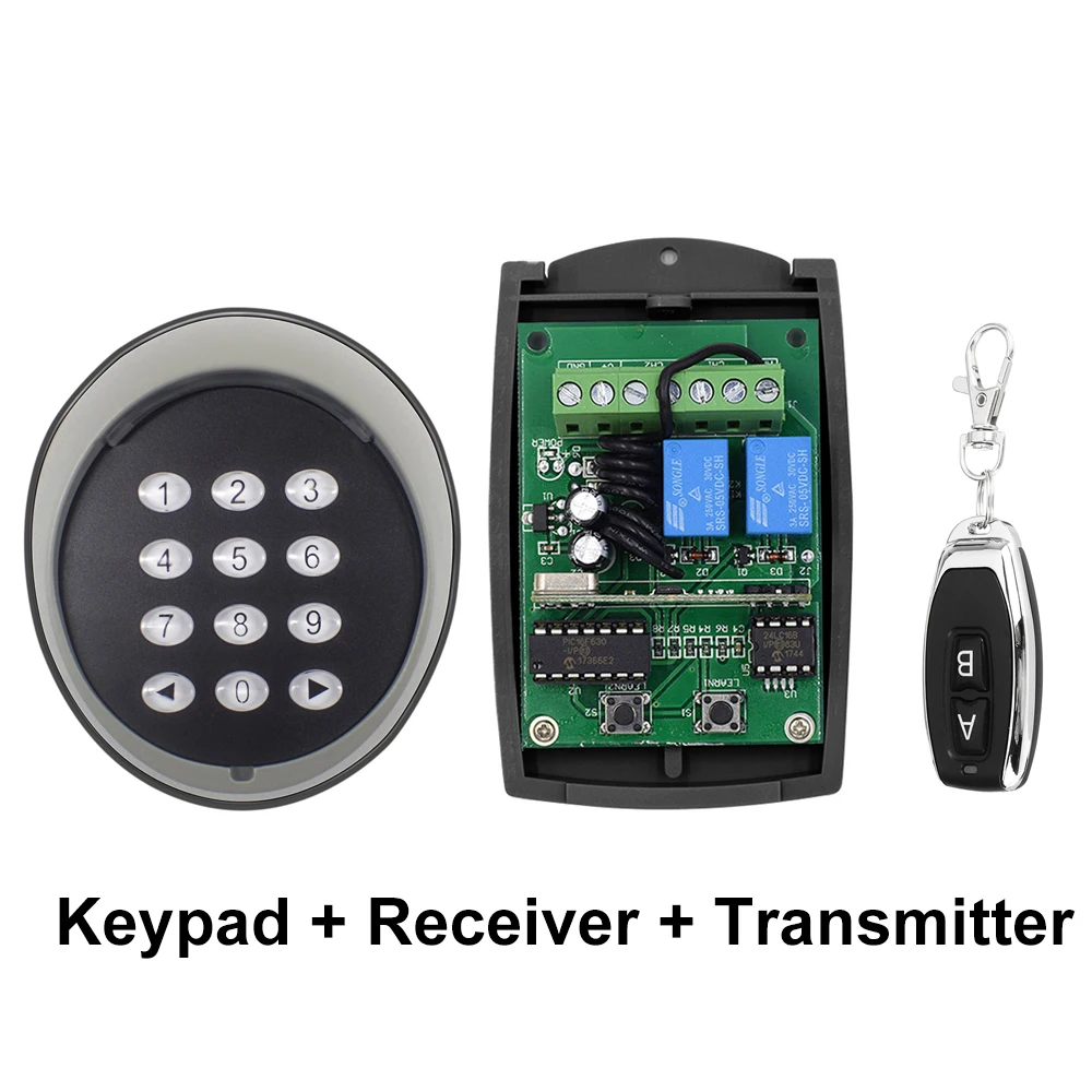 

Wireless Keypad Password Switch 433MHz Remote Control And 433 Receiver For Garage Gate Door Access Control 433MHz High Quality