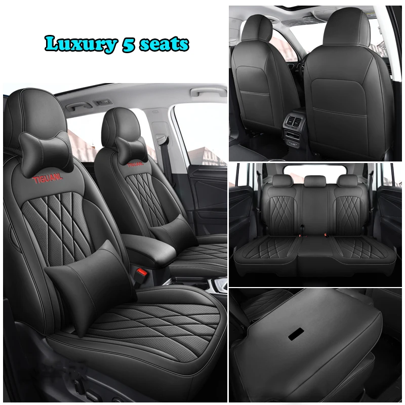 Custom Car Seat Cover For Volkswagen Tiguan L 2017 2018 2019 2020 2021 2022  2023 Leather Front and Rear Seat Cushion Full Set - AliExpress