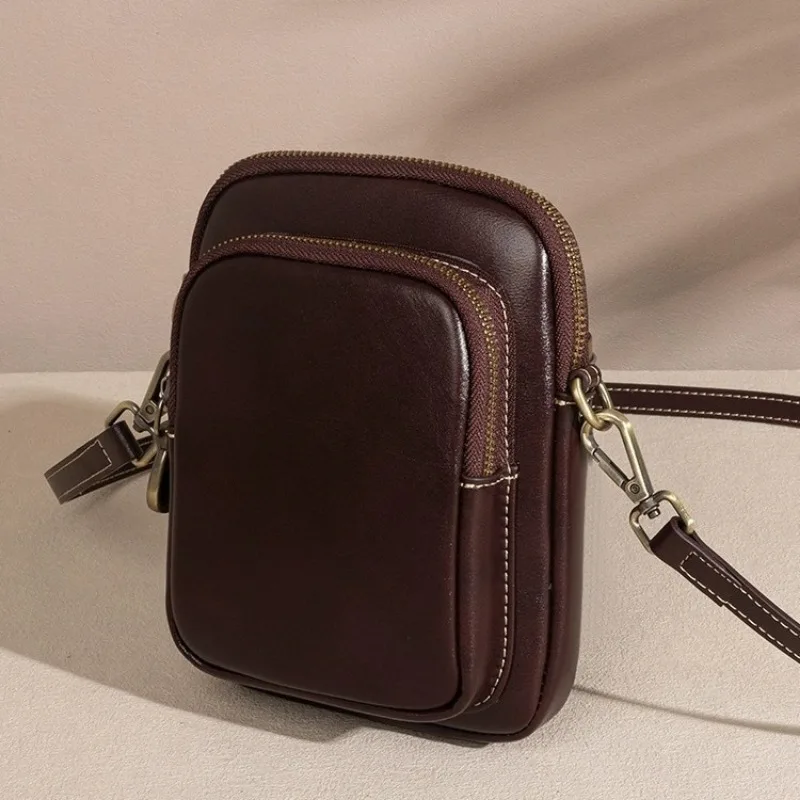 Women's Trendy Genuine Leather Crossbody Bag - 2024 Edition