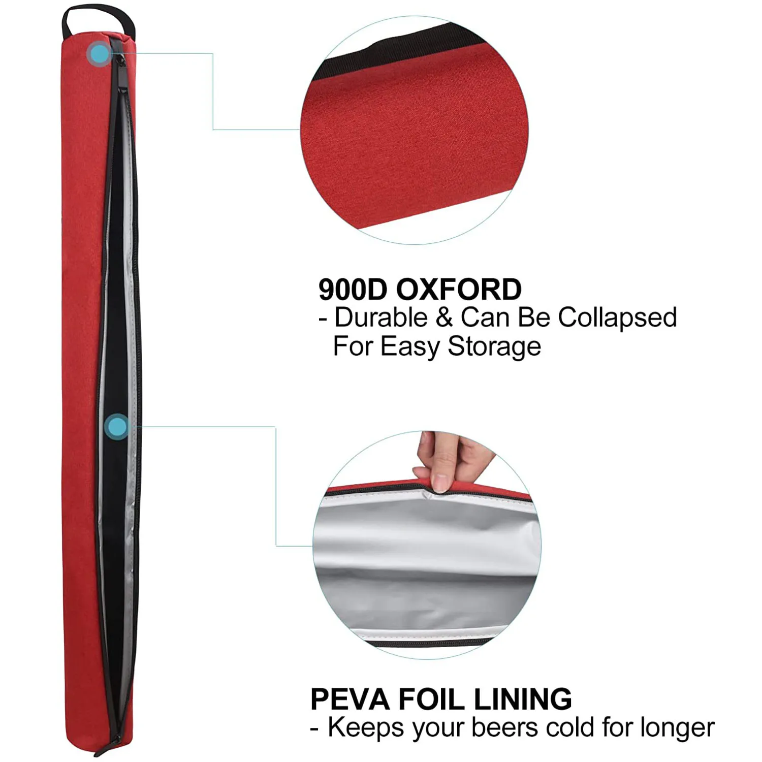 WESSLECO Golf Beer Cooler Bag 7-Can Insulated Sleeve Waterproof Outdoor Car Drinks Wine Handbag