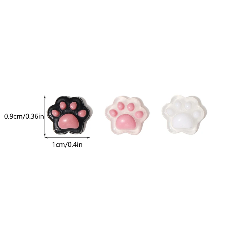 10/5Pcs Cat Paw Nail Charm Resin Cartoon Manicure Ornaments Mini 3D Nail Art Decoration 6