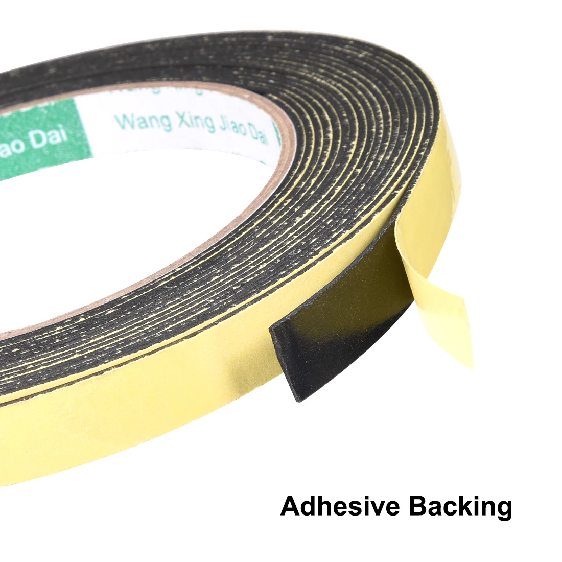 Uxcell Eva Self Adhesive Foam Tape Weather Strip for Window Door Insulation 0.78 inchx0.2 inchx6.56ft, Size: 20mmx5mmx2m, Black