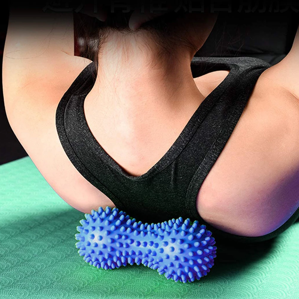 Peanut PVC Yoga Supplies with Thorns Workout Massage Pain Stress Hand Ball  Workout Fitness Ball Inflated Air Bag Peanut Ball