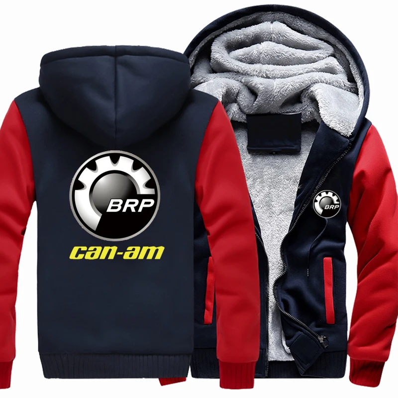 

New Winter Brp Can-am Logo Hoodies Jacket Men Fashion High Quality Casual Wool Liner Fleece Sweatshirts Male Hoody Coat