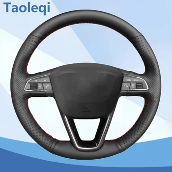 Coprivolante per auto per Seat Leon 5F Mk3 2013-2019 Ibiza 6J Tarraco Arona Ateca Alhambra Napa Leather cucito a mano durevole