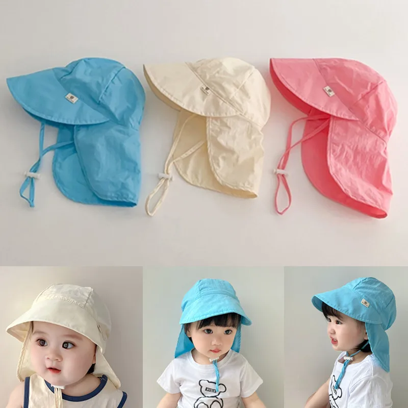 

Quick-dry Breathable Baby Bucket Hat Wide Brim UV Protection Sun Hat Toddler Boy Girl Outdoor Beach Cap Neck Protection Bonnet