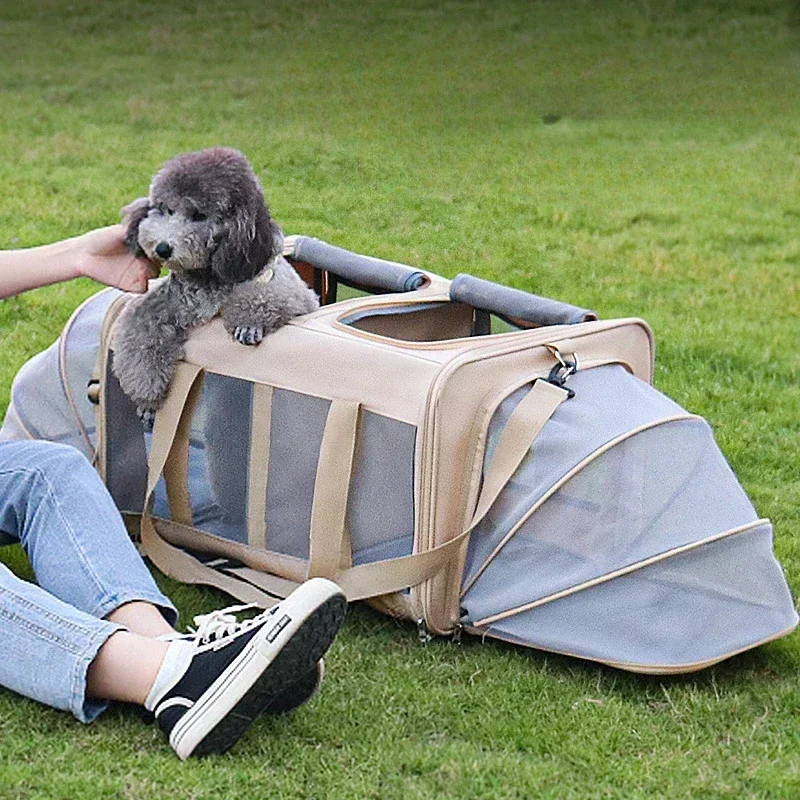 Pets Carrier Bag Lightweight and Breathable Pet Shoulder Bag Large Capacity Cat Multi Pet Suitcase Foldable Cat Backpack