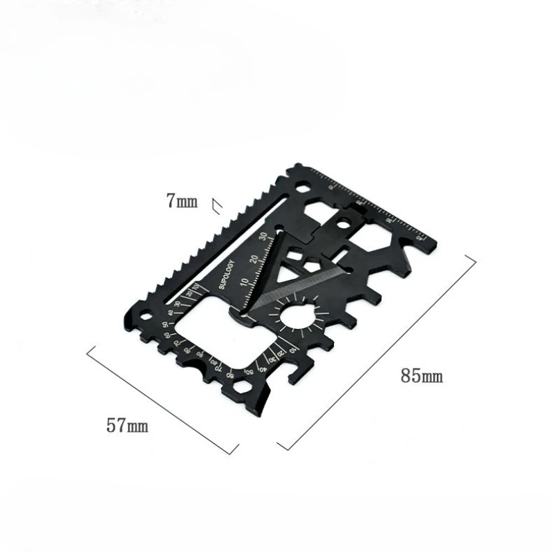 Carta di Multiuso,18 in 1 Portafoglio Strumento Tasca Multiuso in Acciaio Inossidabile Strumenti Gadget per Uomo Accessori da Campeggio all'aperto