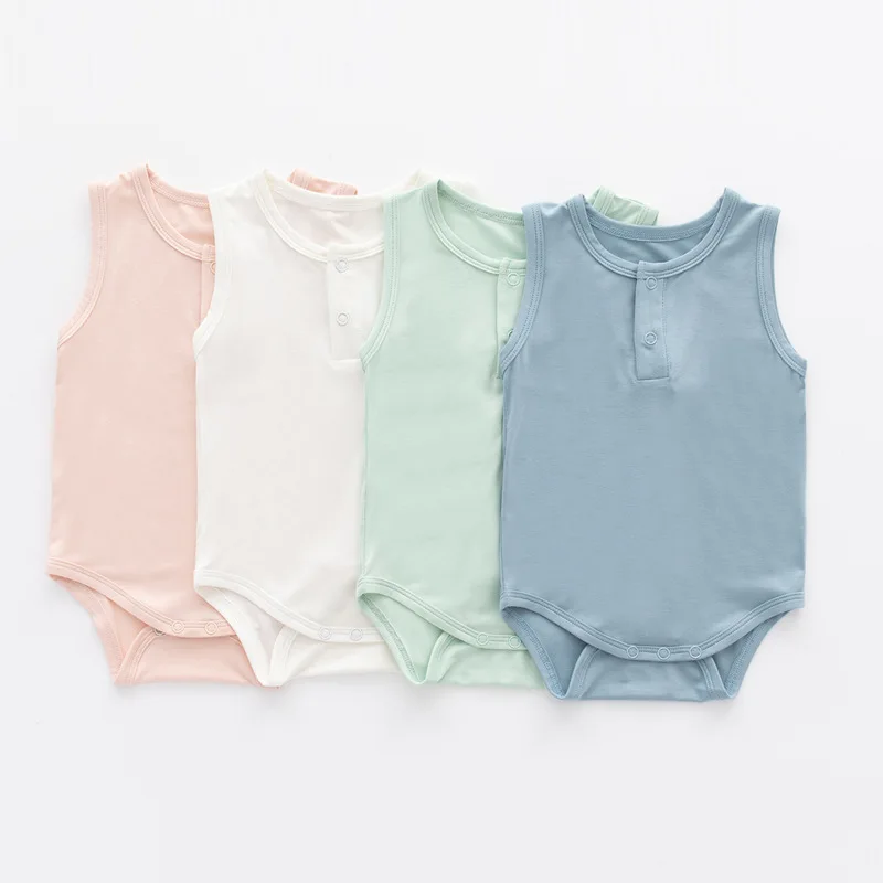 Bamboo Fiber Baby Romper Summer Baby Boy Girl Clothes Sleeveless Newborn Jumpsuit Comfortable Clothing For baby bodysuit cotton romper